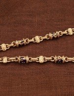 Цепь из золота c лазуритом