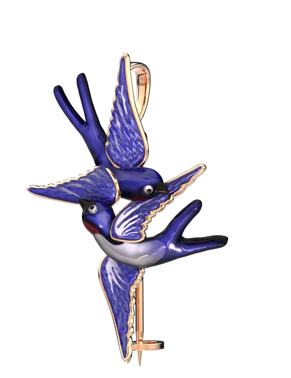 Брошь из золота c эмалью