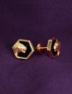 Серьги из лимонного золота c бриллиантами и ониксом