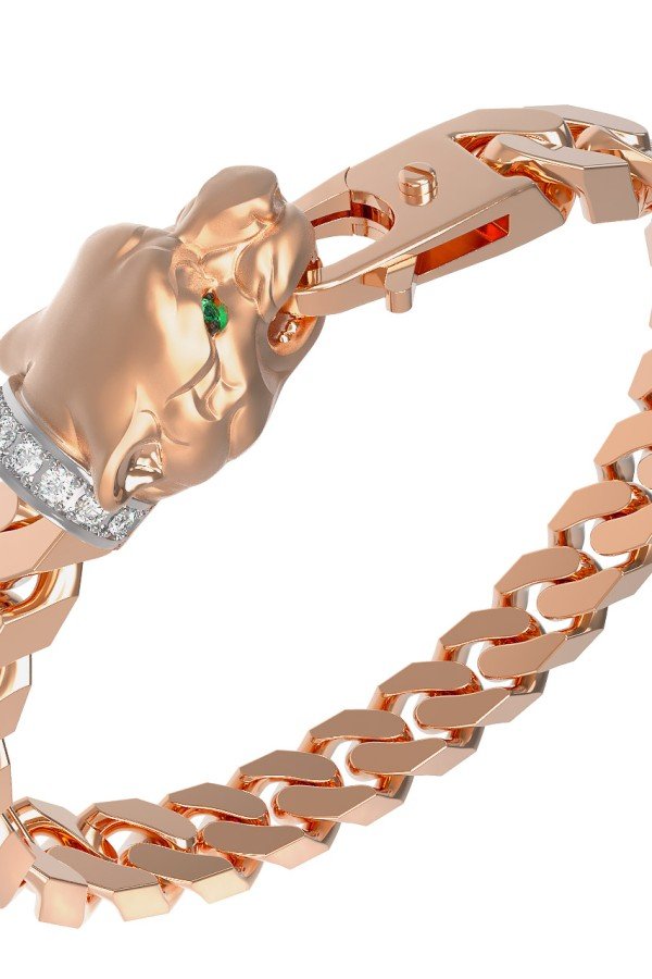 Браслет из золота c бриллиантами и изумрудом