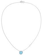 Колье из белого золота c бриллиантами и бирюзой