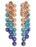 Серьги из золота c бирюзой и лазуритом