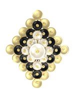 Подвеска из лимонного золота c ониксом и перламутром