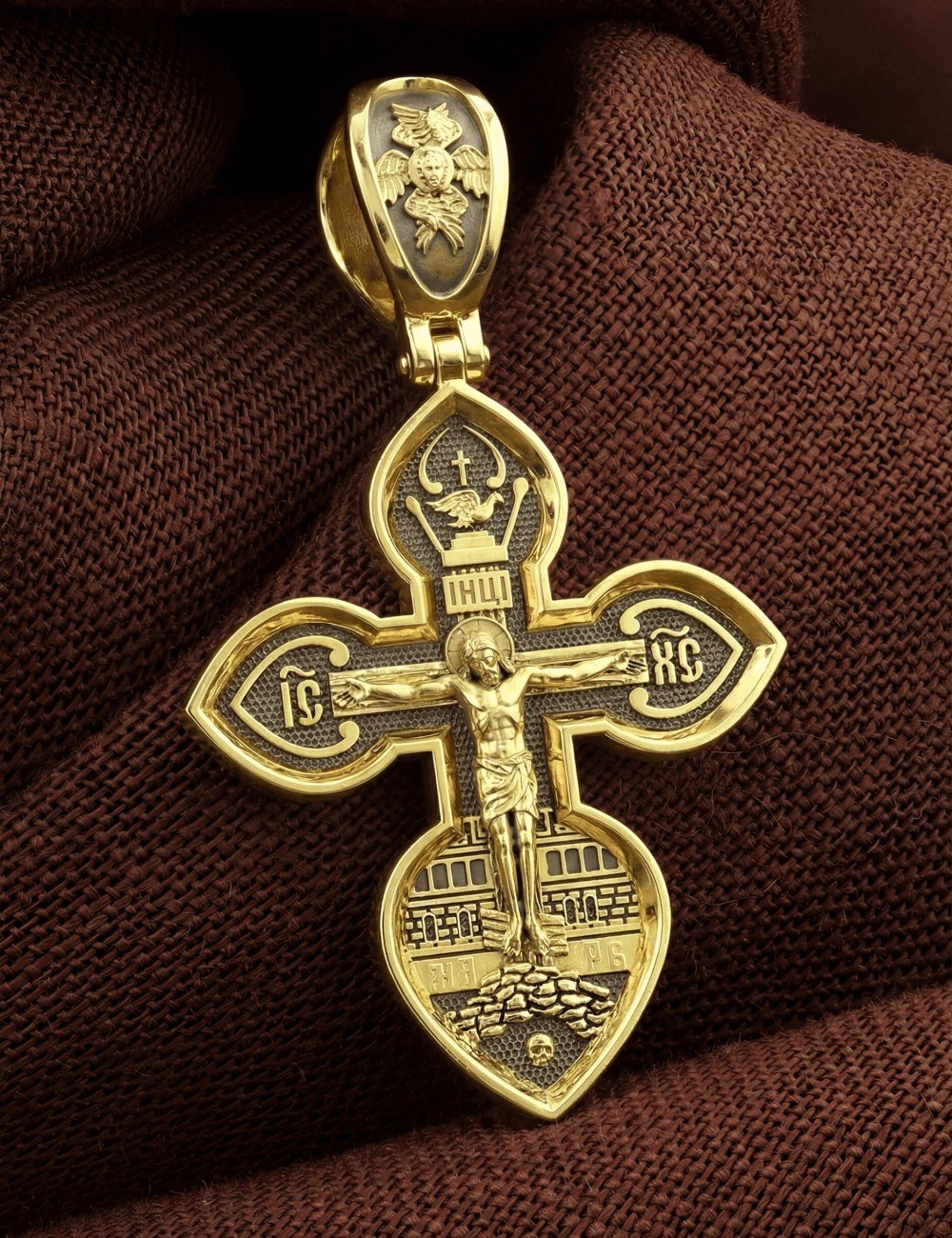 Крест из лимонного золота