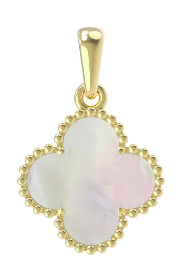 Подвеска из лимонного золота c перламутром