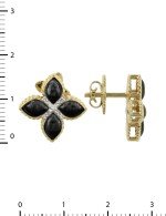 Серьги из лимонного золота c бриллиантами и ониксом