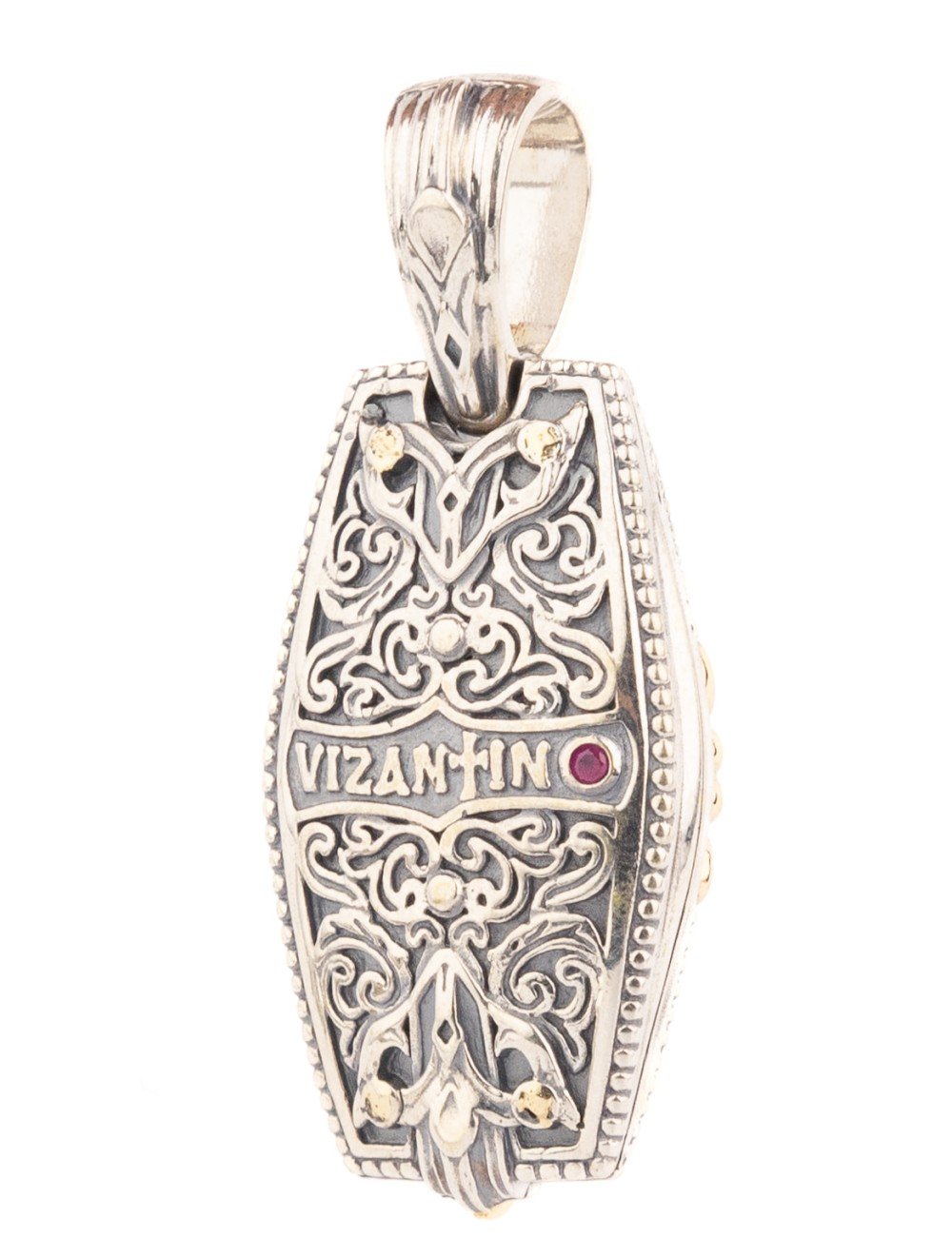 Подвеска из серебра и золота c рубином