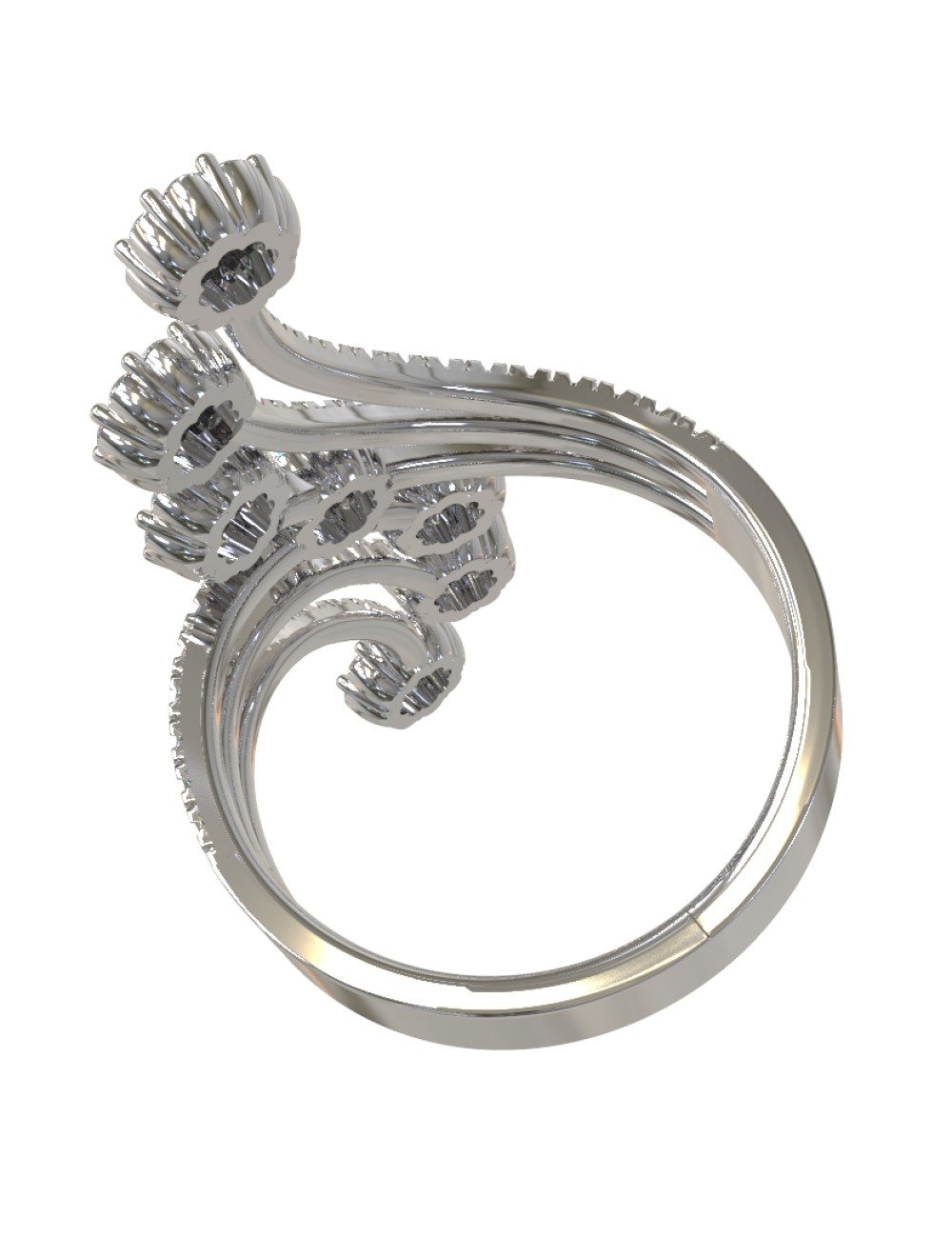 Кольцо из белого золота c бриллиантами