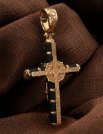 Крест из золота c ониксом