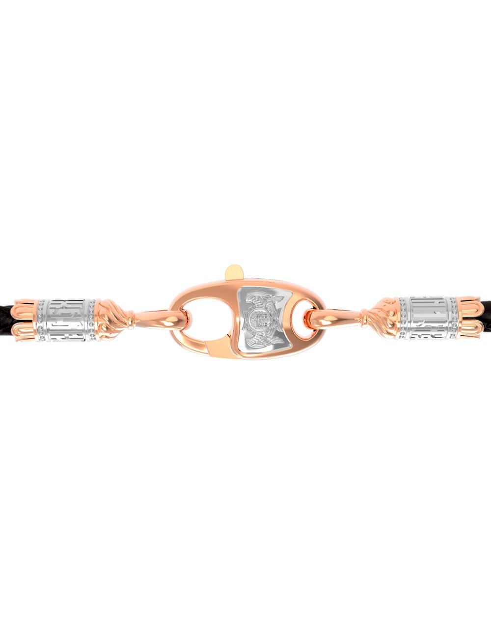 Гайтан из золота c кожаным шнурком