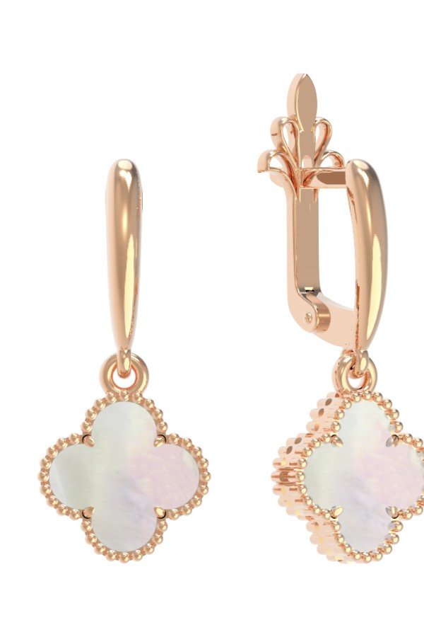 Серьги из золота c перламутром