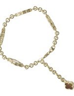 Браслет из лимонного золота c тигровым глазом и перламутром