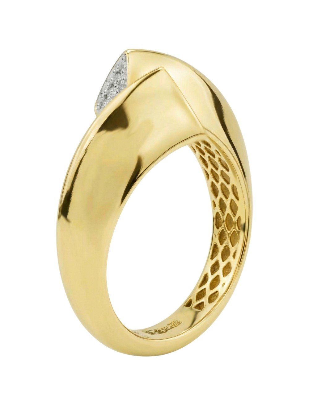 Кольцо из лимонного золота c бриллиантами