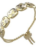 Браслет из лимонного золота c бриллиантами и перламутром