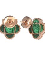 Серьги из золота c малахитом