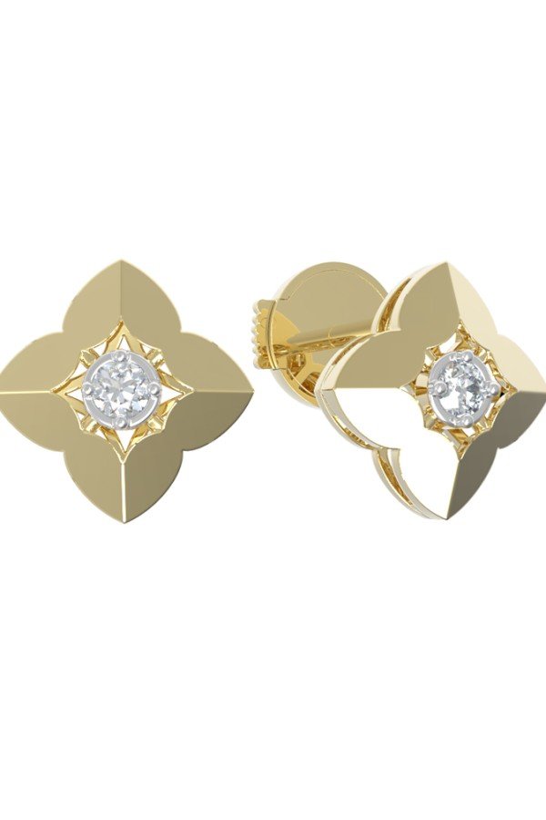 Серьги из лимонного золота c бриллиантами