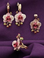 Кольцо из золота c эмалью