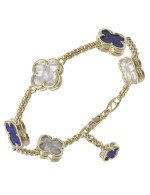 Браслет из лимонного золота c лазуритом и перламутром