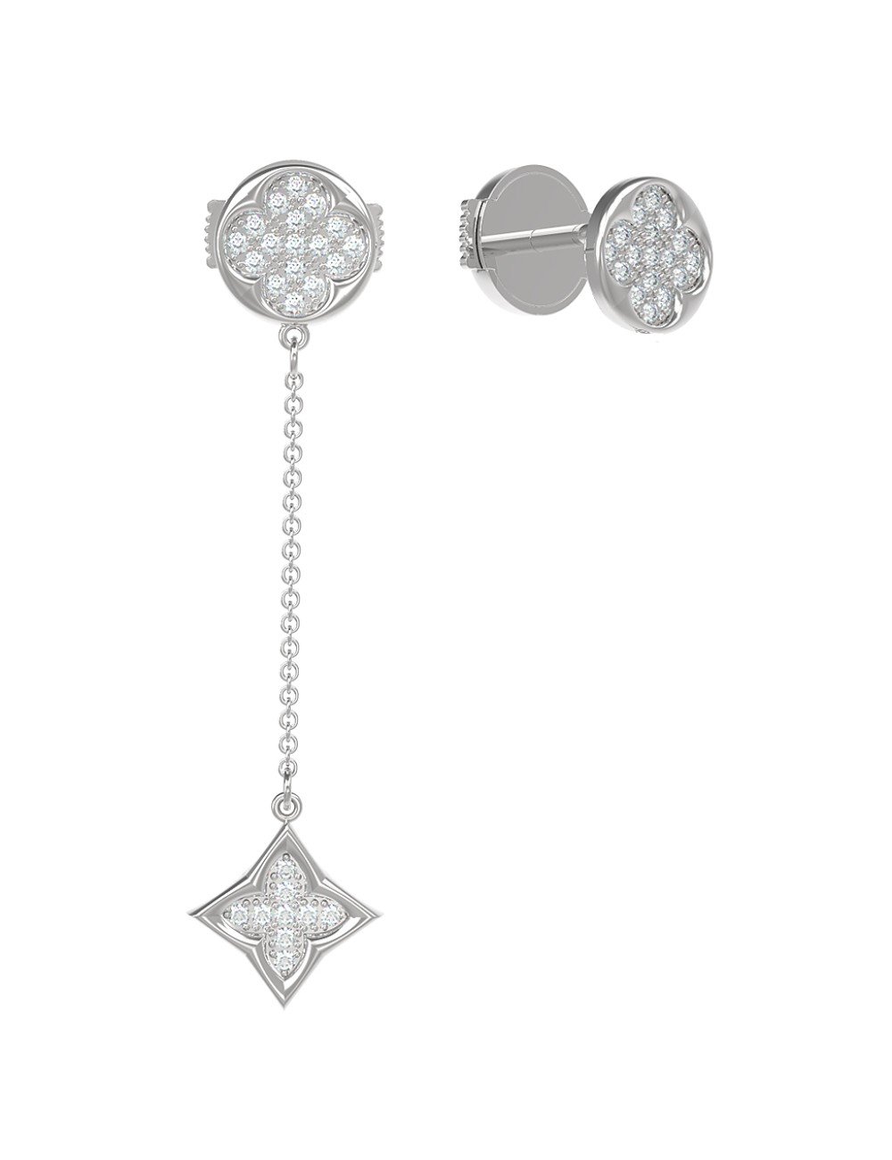 Серьги из белого золота c бриллиантами