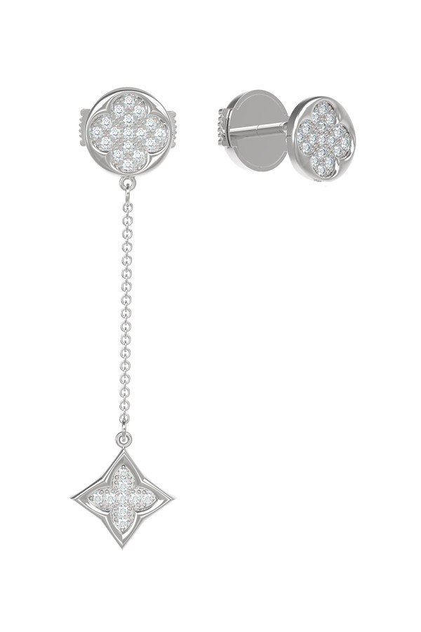 Серьги из белого золота c бриллиантами