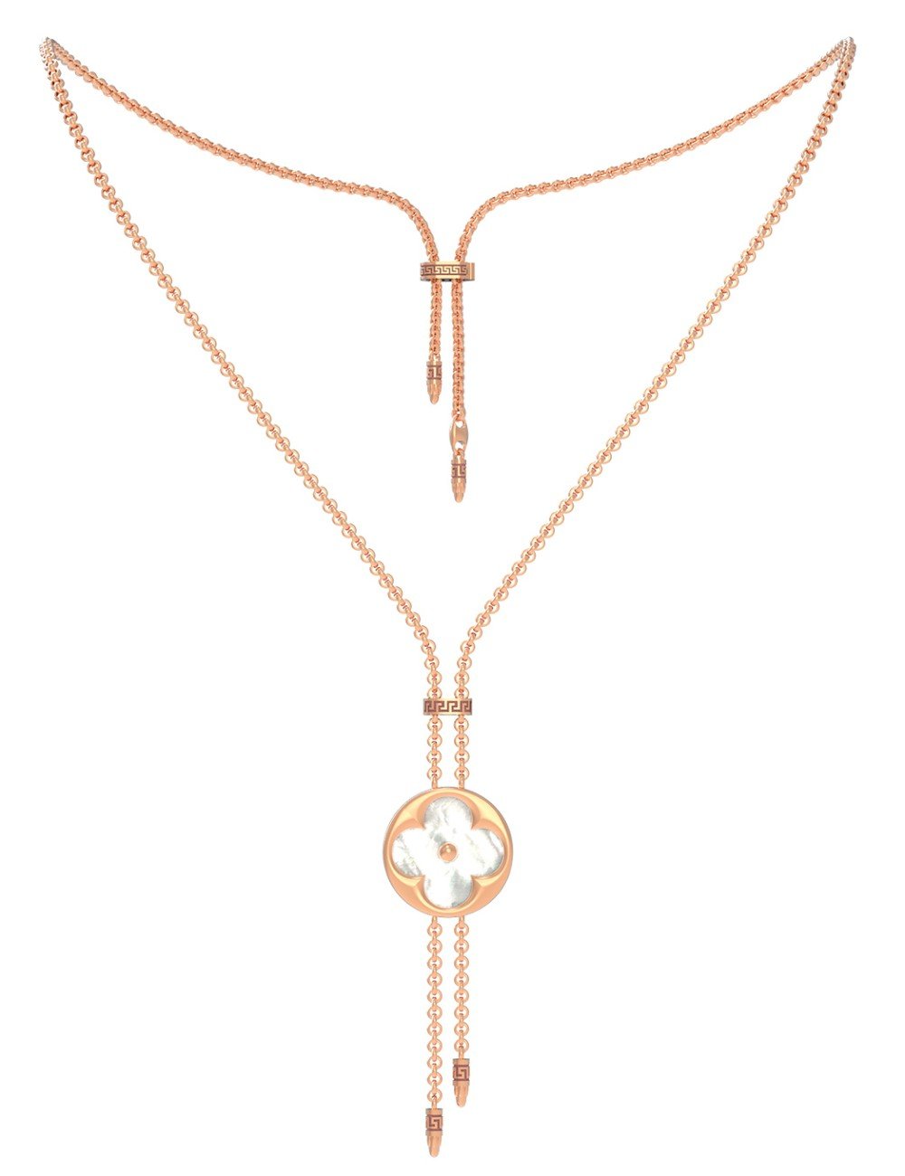 Колье из золота c малахитом и перламутром