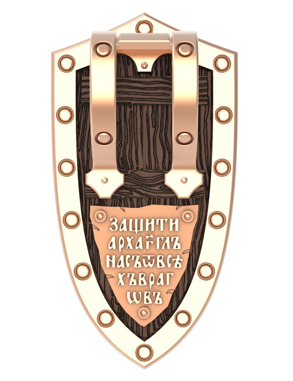 Образок из золота c эбеновым деревом