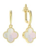 Серьги из лимонного золота c перламутром