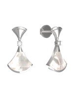 Серьги из белого золота c бриллиантами и перламутром