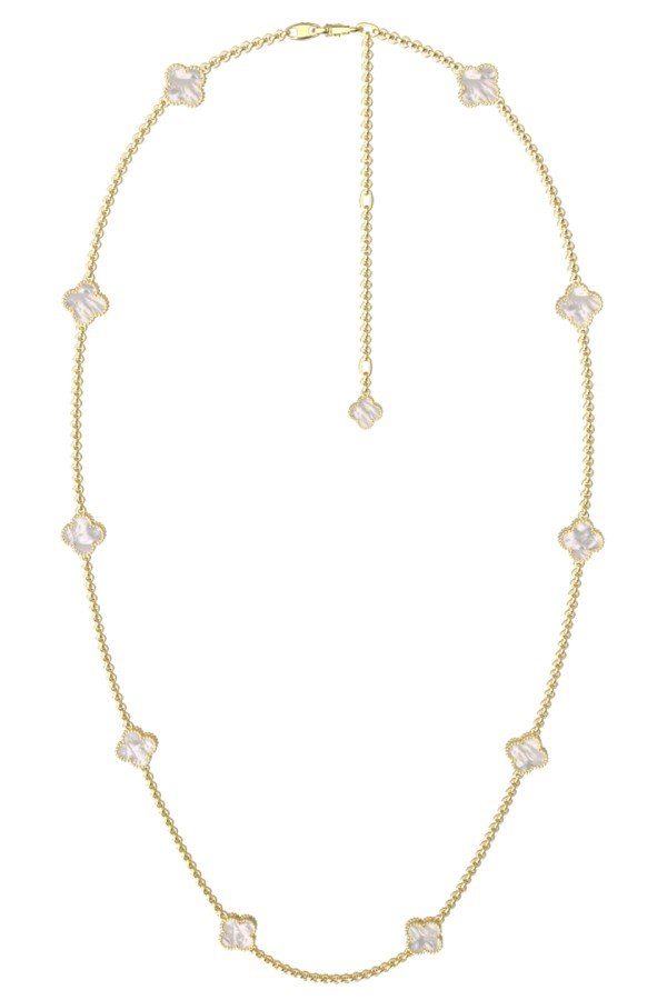 Колье из лимонного золота c перламутром