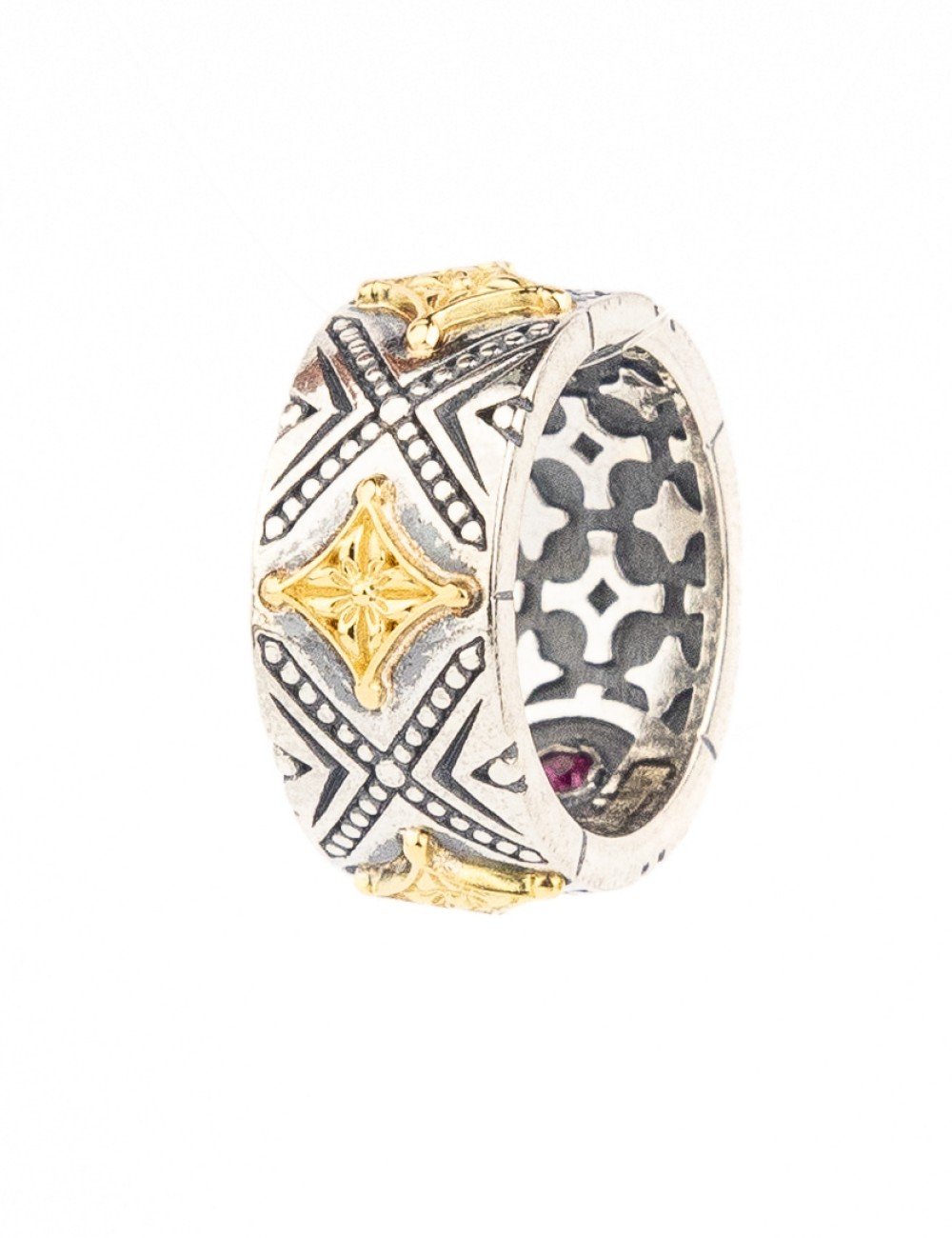 Подвеска из серебра и золота c рубином