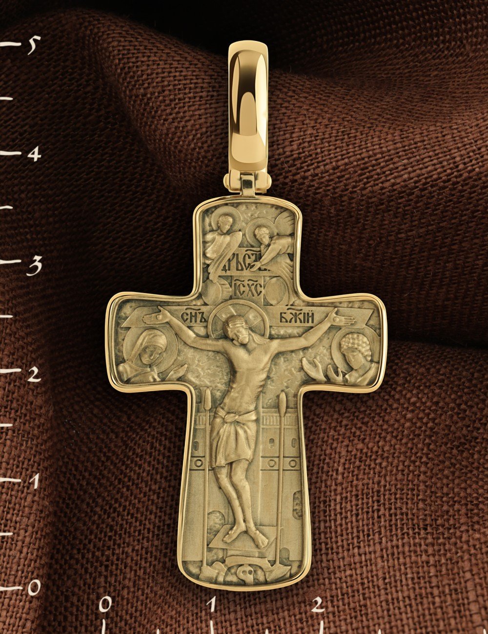 Крест из лимонного золота