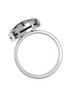 Кольцо из белого золота c бриллиантами, рубином и ониксом