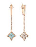 Серьги из золота c бирюзой и перламутром