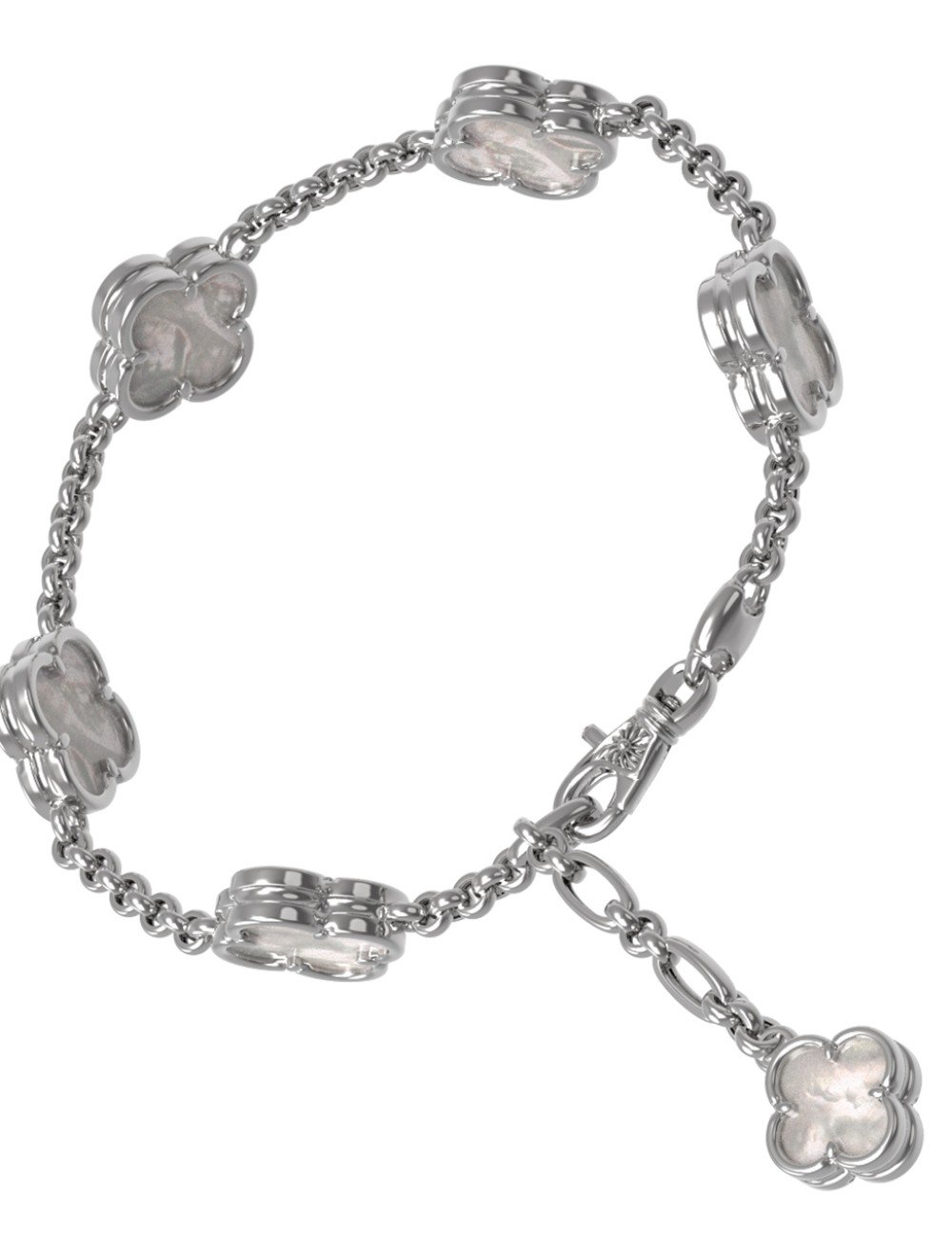 Браслет из белого золота c перламутром