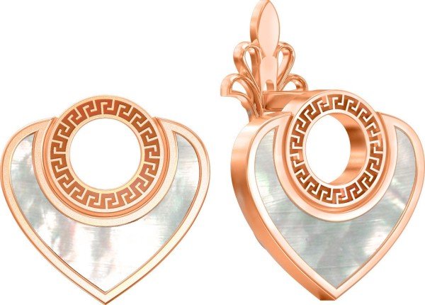 Серьги из золота c перламутром