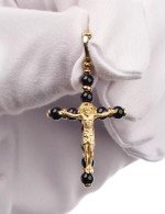 Крест из лимонного золота c ониксом