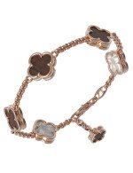 Браслет из золота c тигровым глазом и перламутром