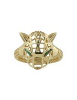 Кольцо из лимонного золота c изумрудом