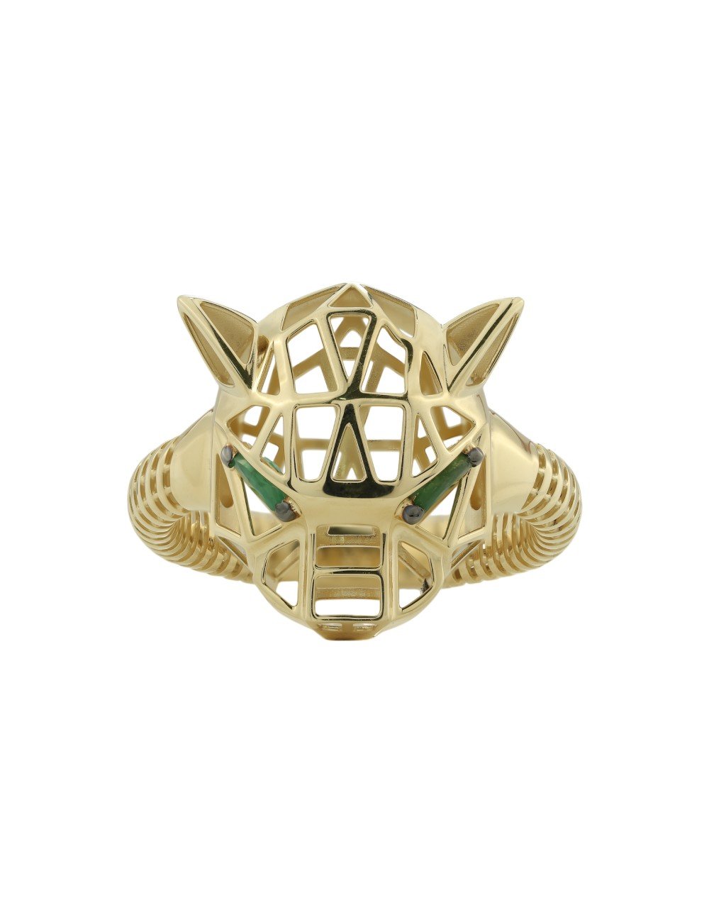 Кольцо из лимонного золота c изумрудом