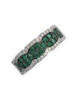 Кольцо из золота c бриллиантами и изумрудом