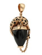 Подвеска из золота c эмалью и ониксом