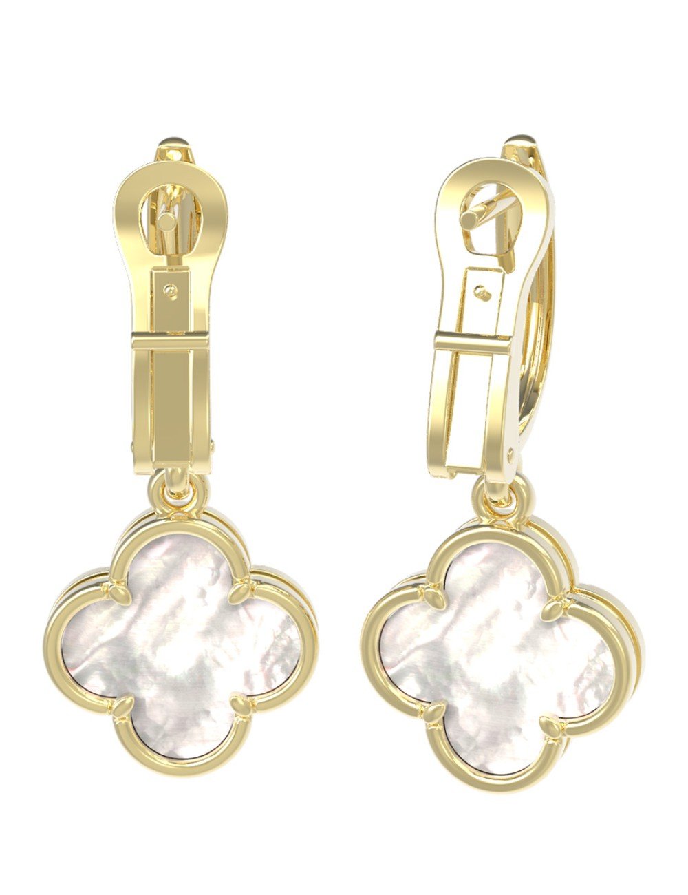 Серьги из лимонного золота c перламутром