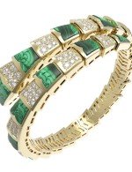 Браслет из лимонного золота c бриллиантами и малахитом