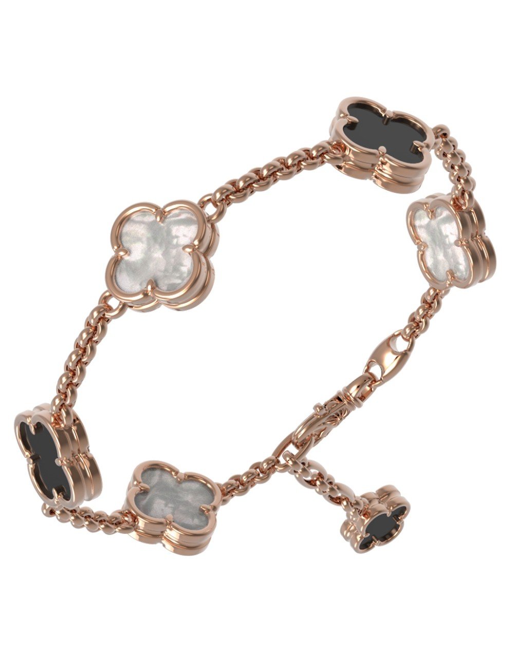 Браслет из золота c ониксом и перламутром