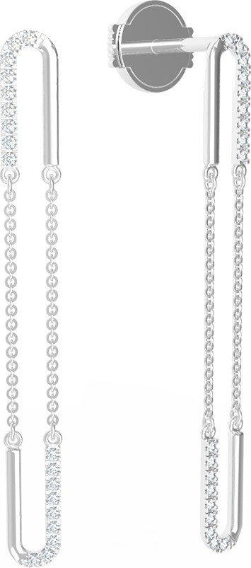 Серьги из белого золота c бриллиантами