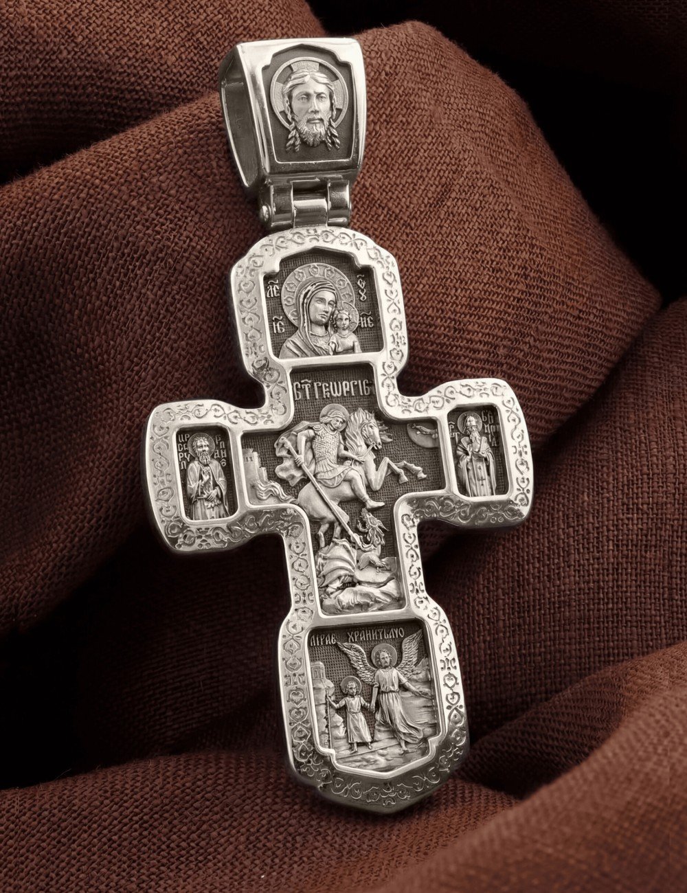 Крест из белого золота