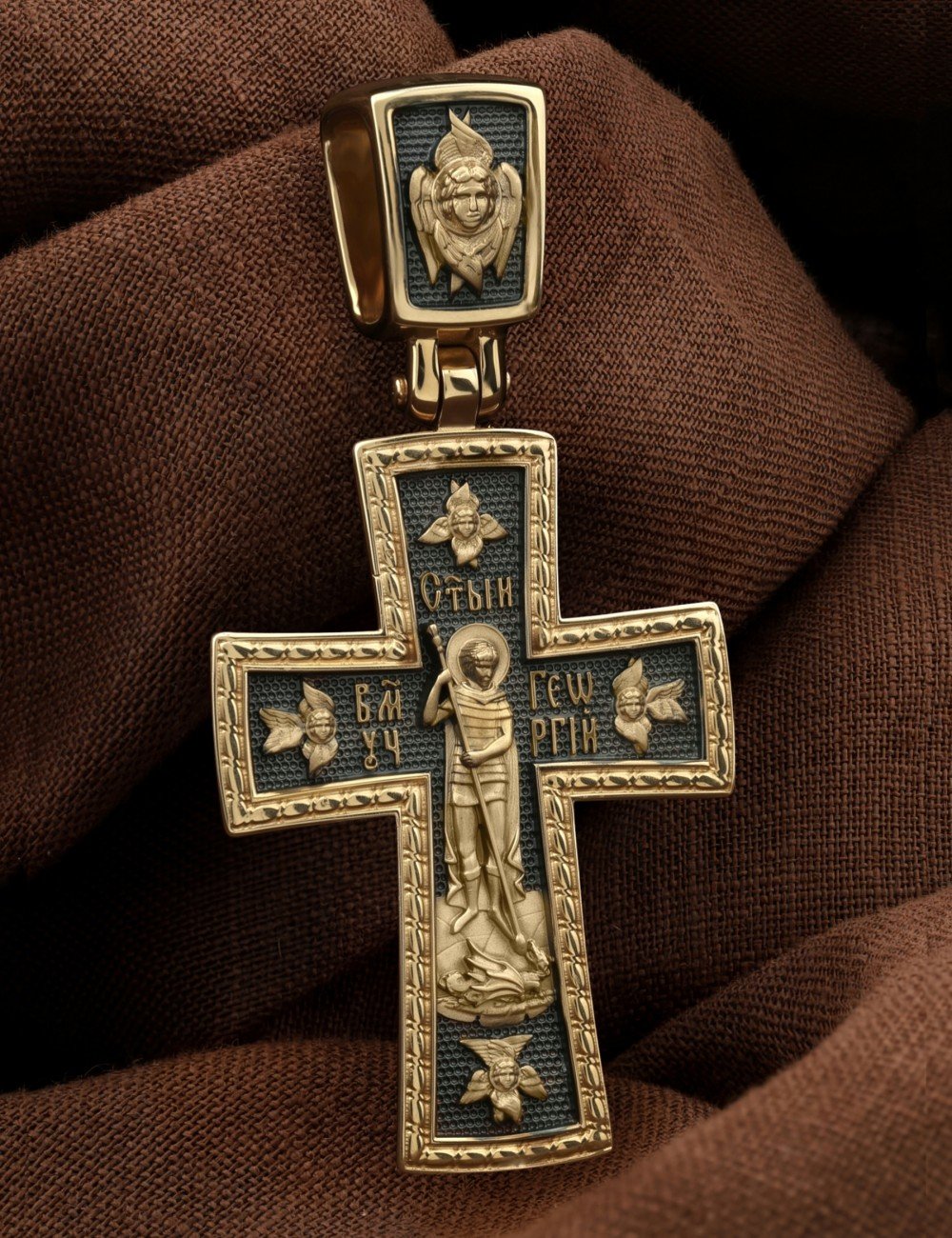 Крест из лимонного золота
