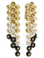 Серьги из лимонного золота c ониксом и перламутром