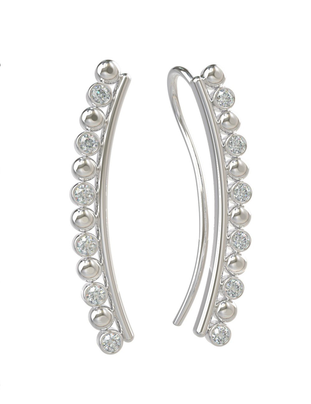 Серьги из белого золота c бриллиантами