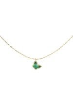 Колье из лимонного золота c малахитом